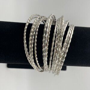 Sterling Silver Bangle Bracelet | Delicate Stackable Minimalist Jewelry